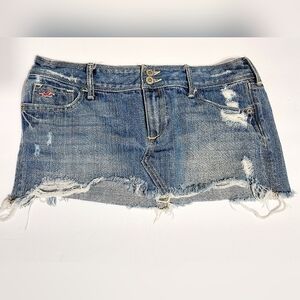 Hollister distressed Denim Mini Skirt Size 1‎